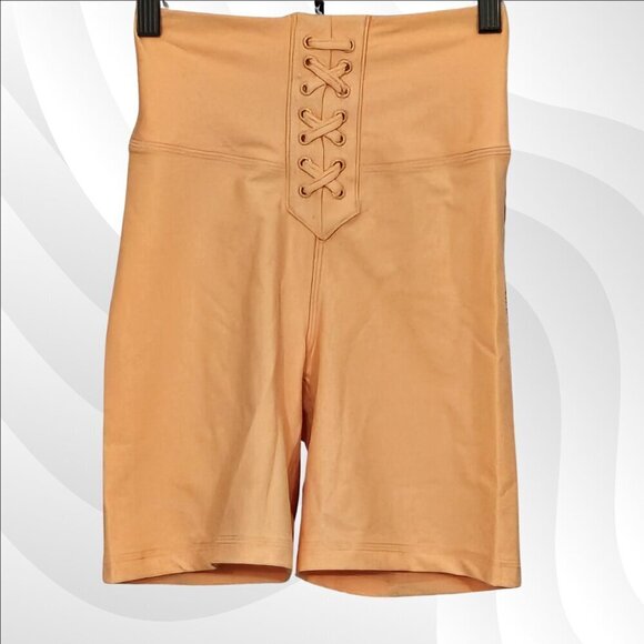 2/$50 WeWoreWhat Peach Cobbler Lace-Up Biker Shorts Size XS | Trendy Activewear - Picture 2 of 7
